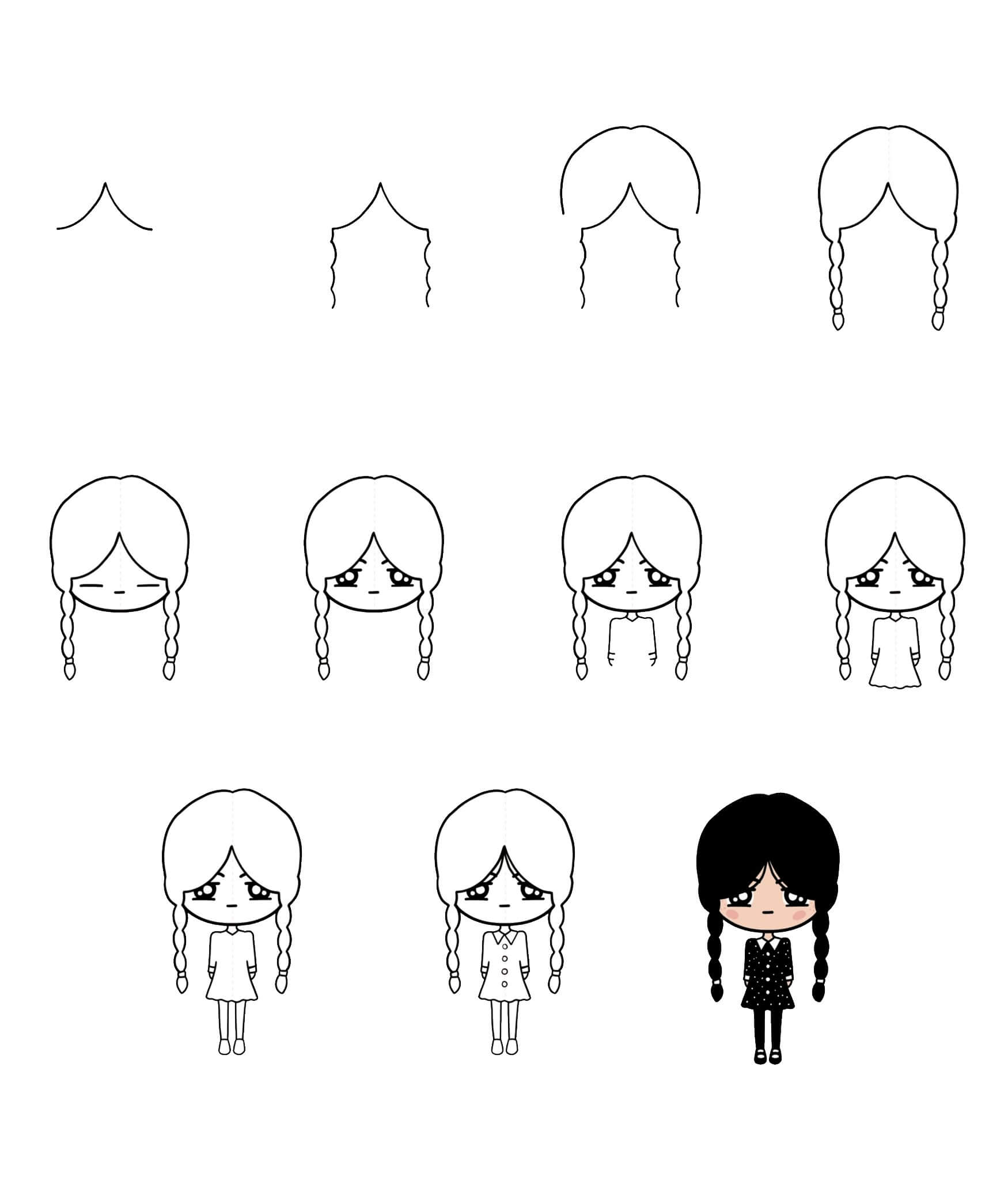 Wednesday addams (2) Drawing Ideas