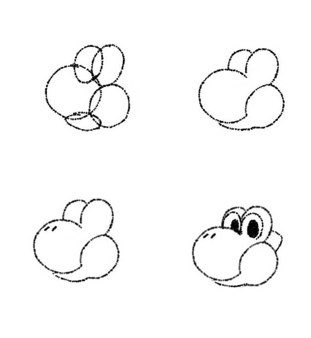 Yoshi's face Drawing Ideas