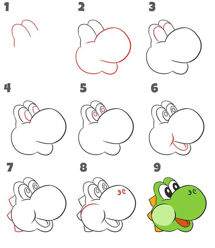 Yoshi's head (4) Drawing Ideas