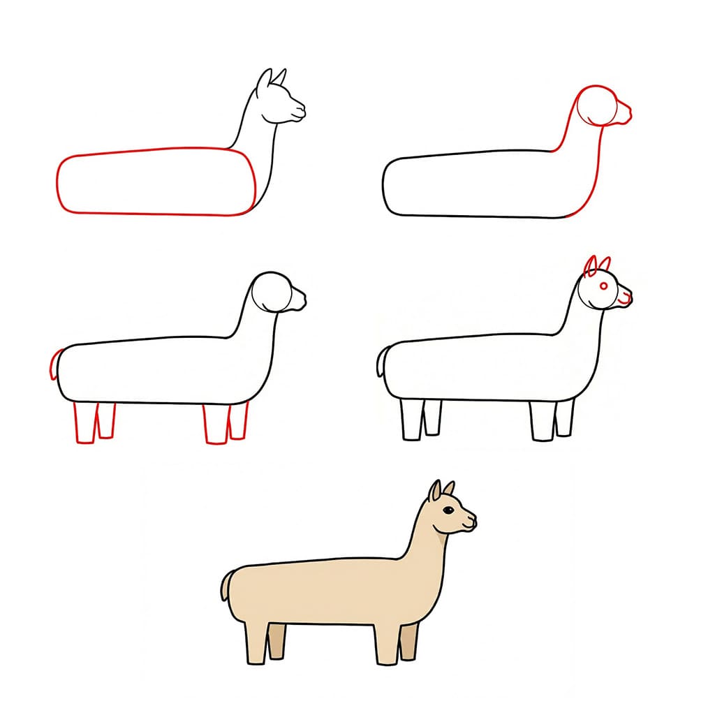 How to draw Alpaca very Easy