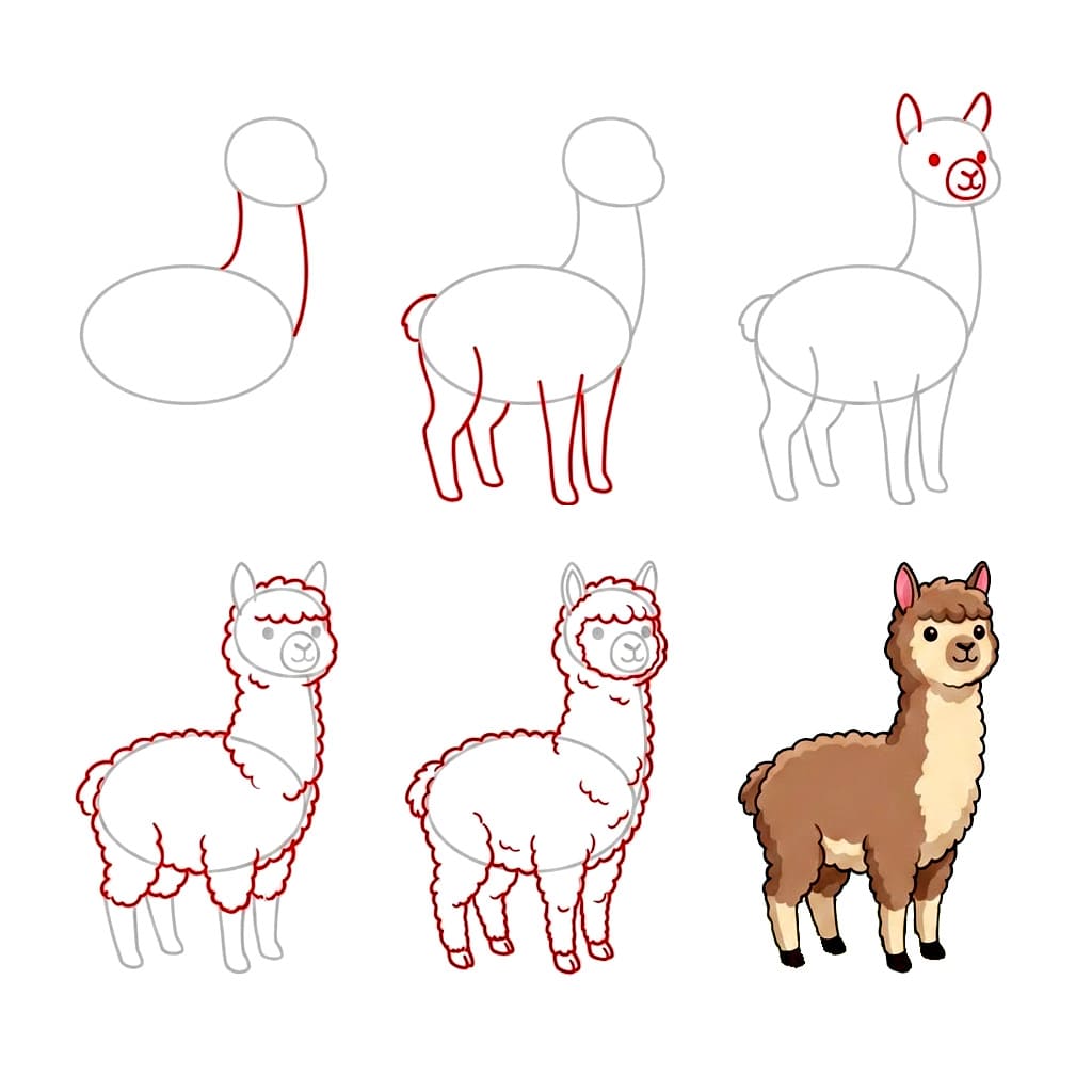 How to draw Big Alpaca