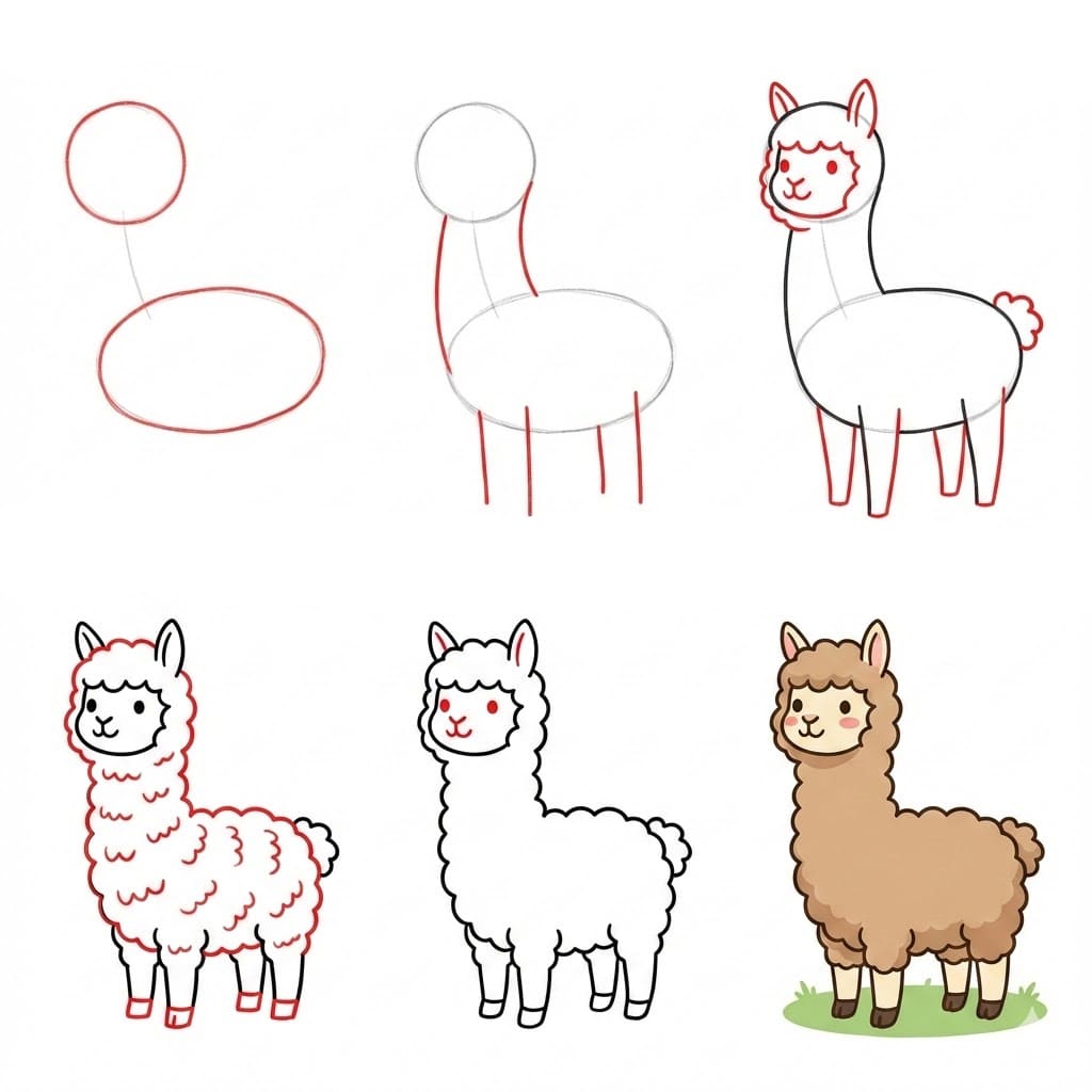 How to draw Normal Alpaca