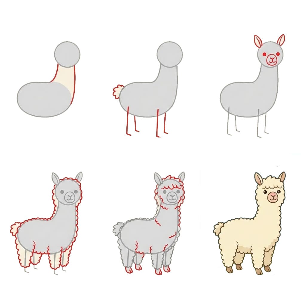 How to draw Small Alpaca