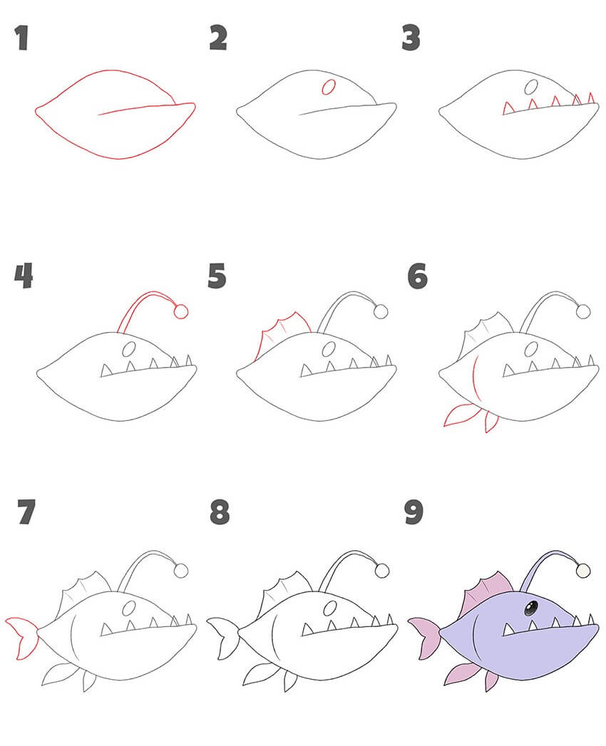 Anglerfish idea (10) Drawing Ideas