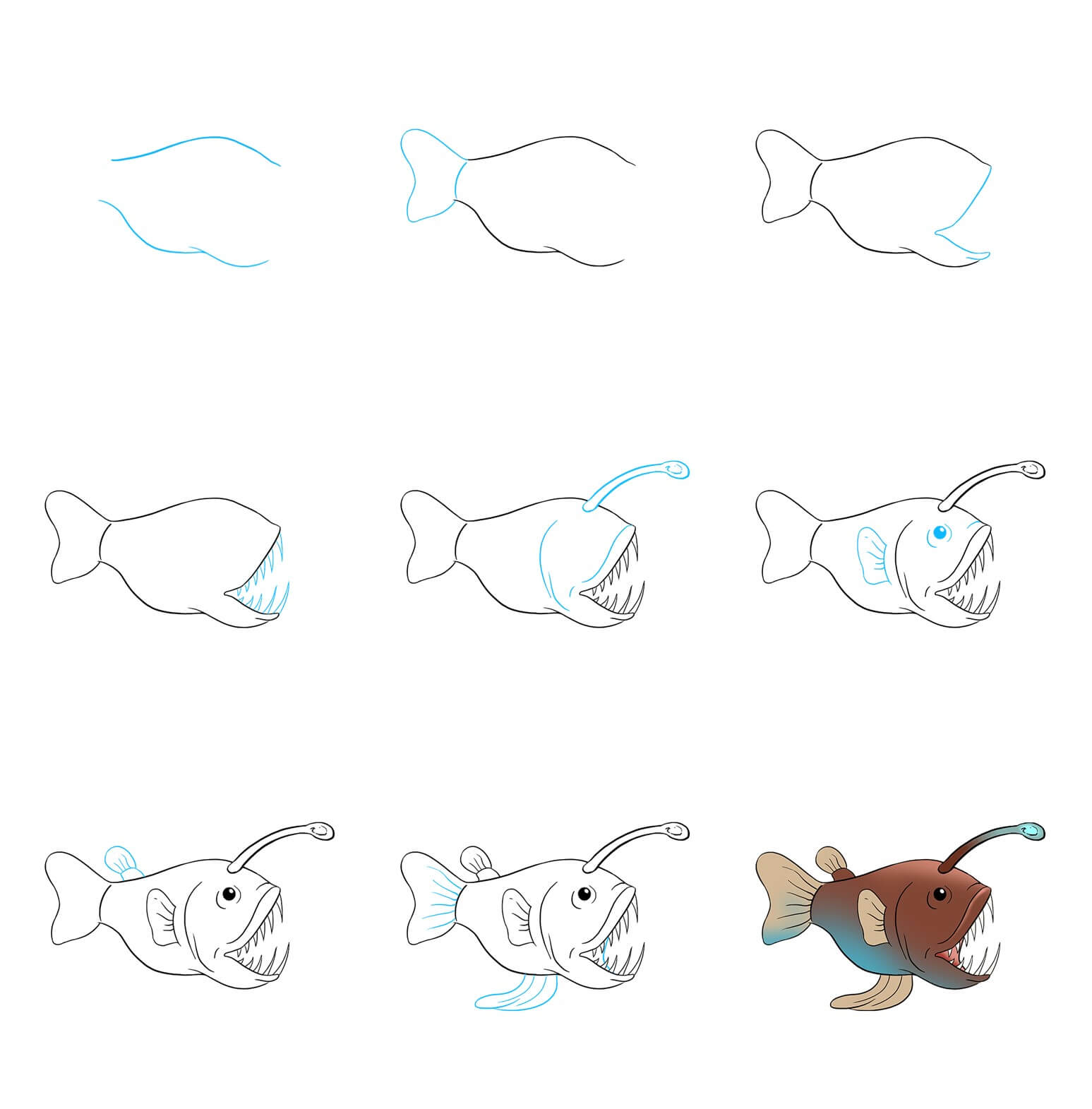 Anglerfish Drawing Ideas