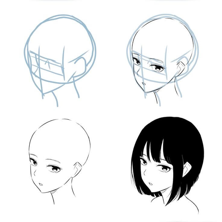 How to draw Anime Face idea (1)