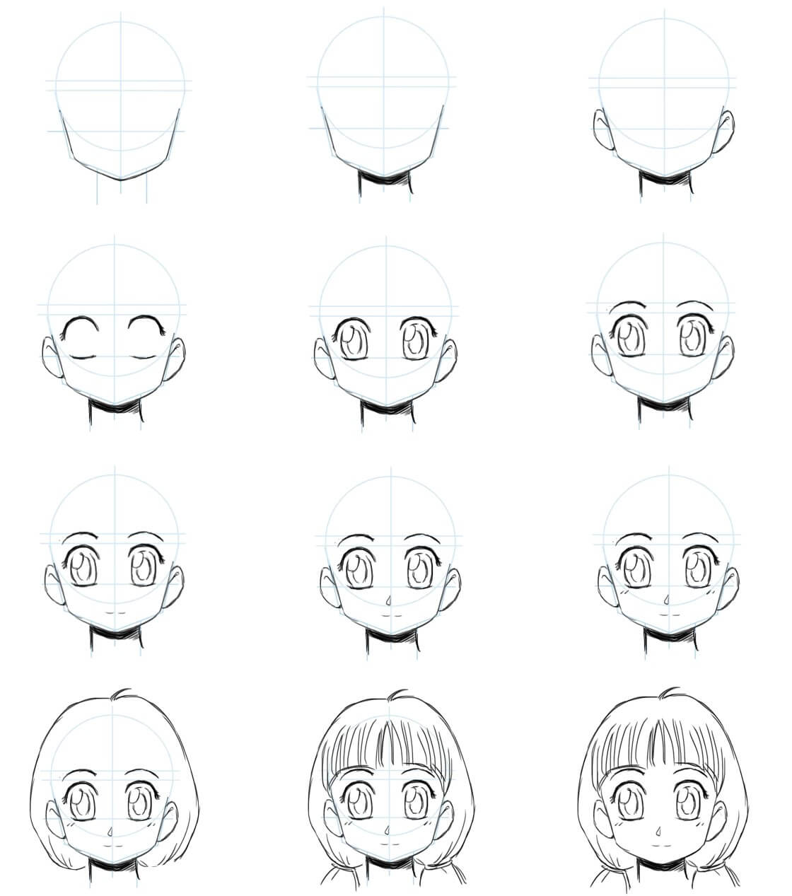 How to draw Anime Face idea (11)