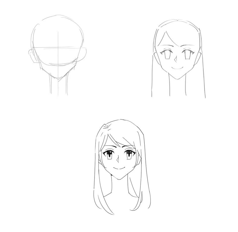 How to draw Anime Face idea (12)