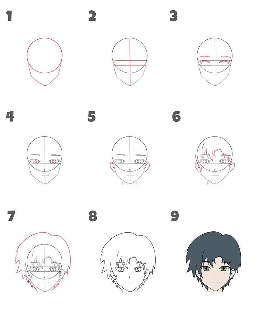 How to draw Anime Face idea (16)