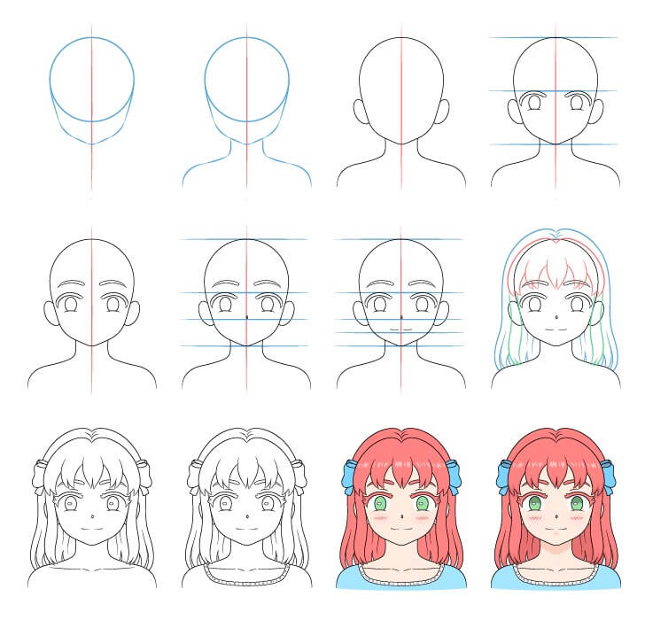 How to draw Anime Face idea (21)