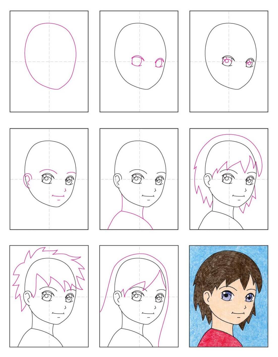 How to draw Anime Face idea (4)