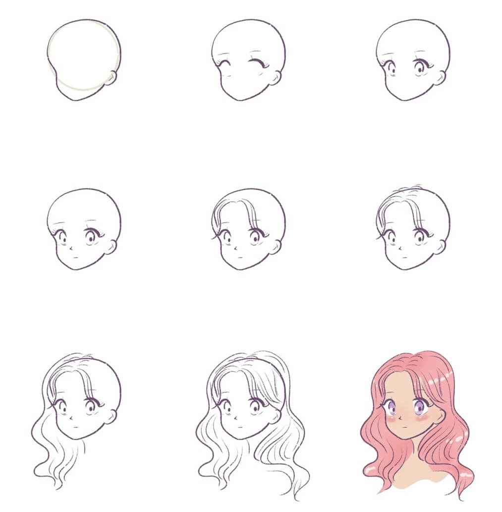 How to draw Anime Face idea (6)