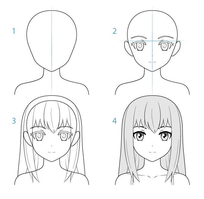 How to draw Anime Face idea (9)