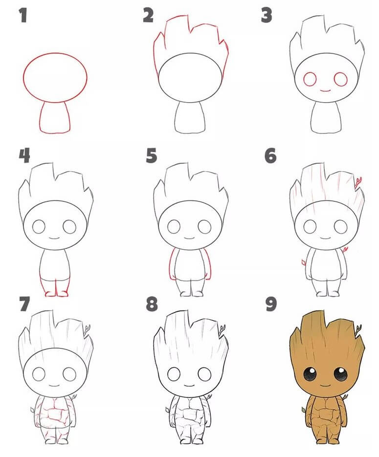 Baby Groot (1) Drawing Ideas