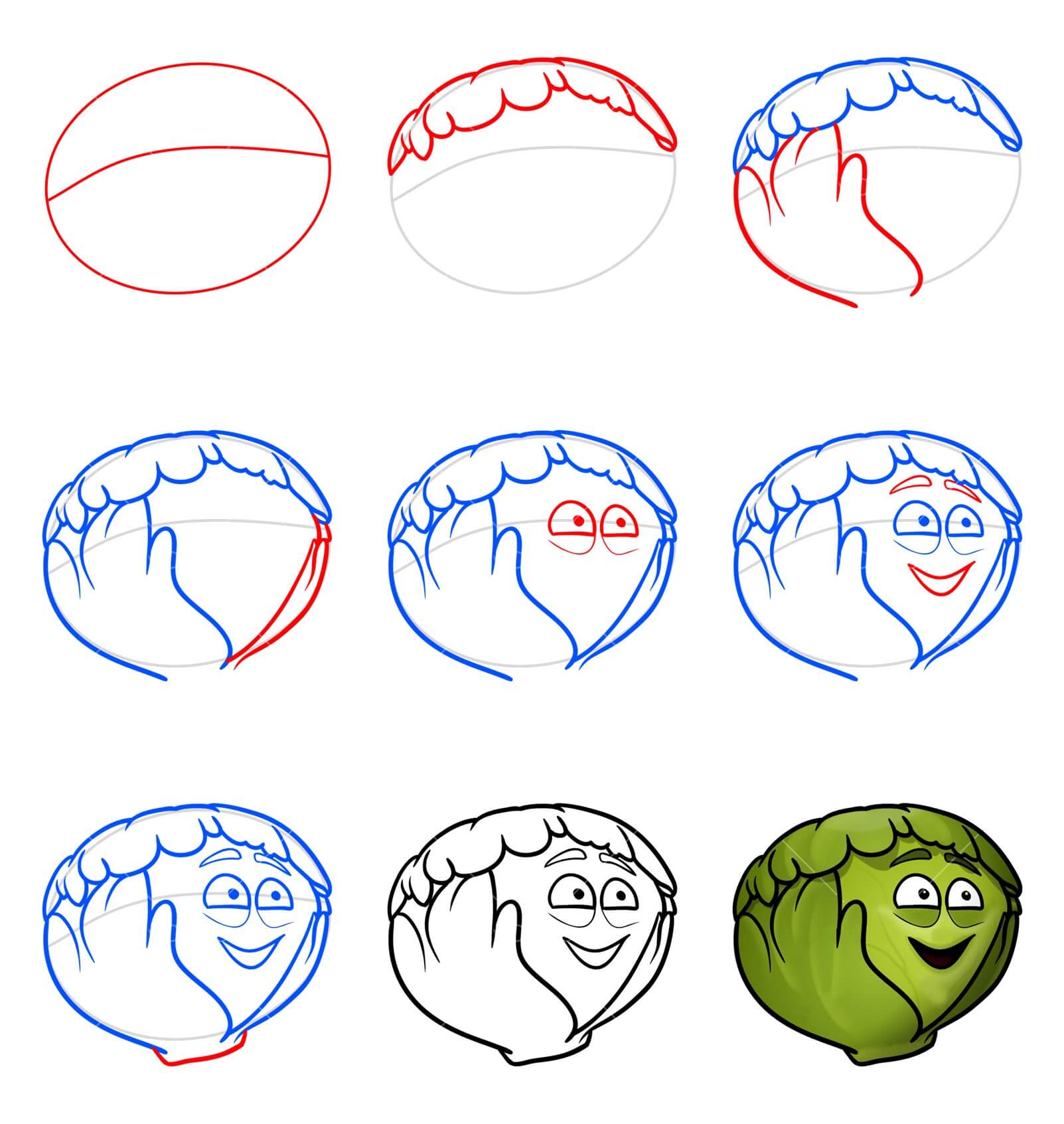 Cartoon Cabbage (1) Drawing Ideas