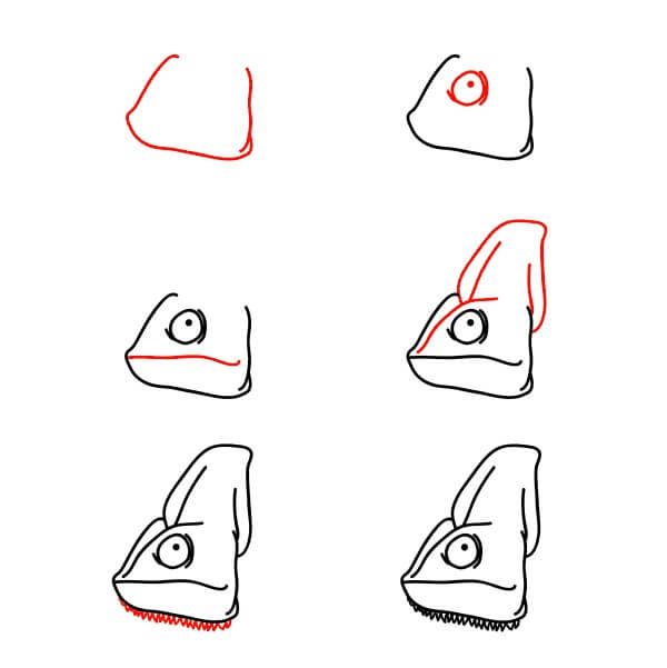 How to draw Chameleon Face