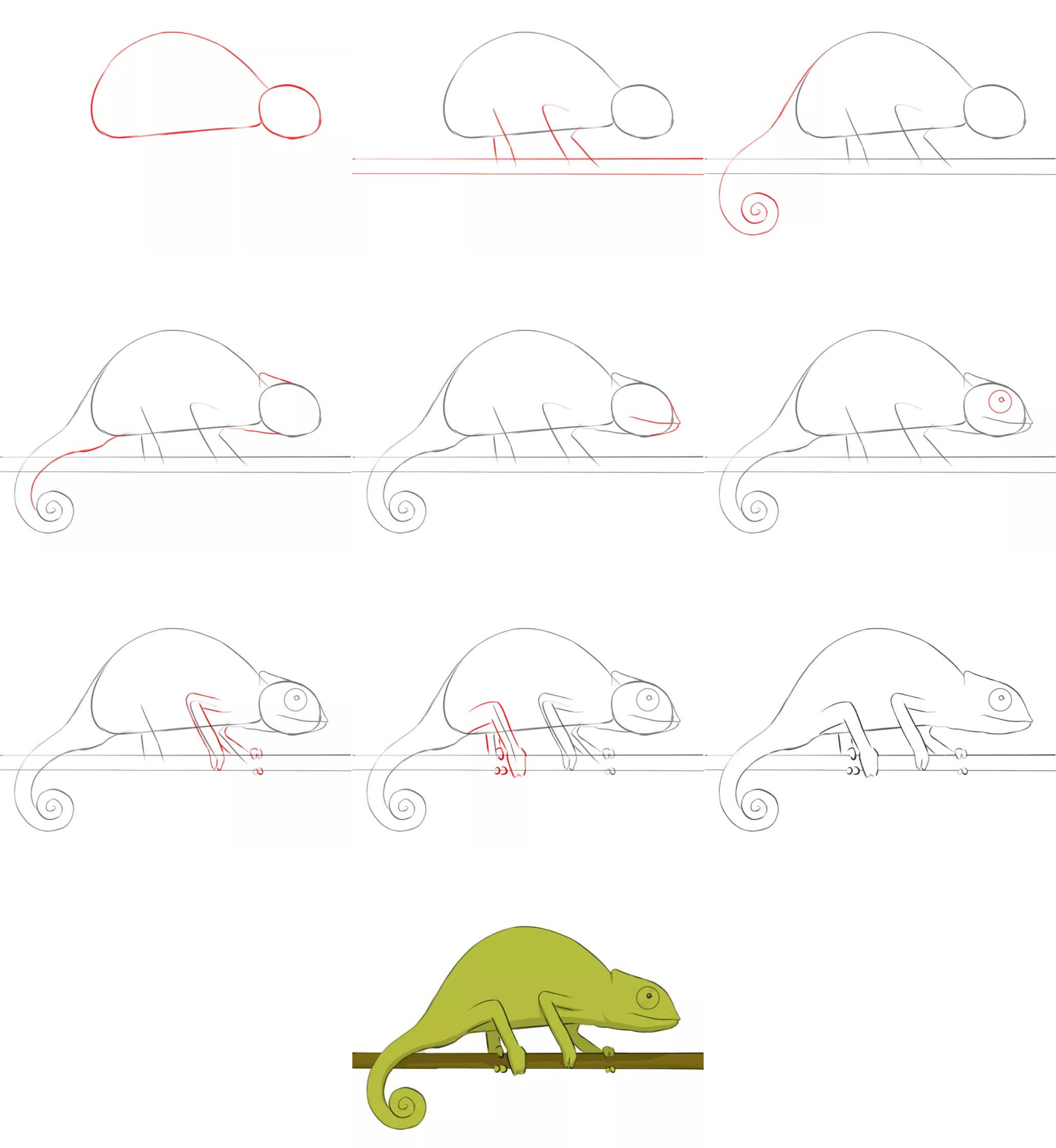 How to draw Chameleon idea (10)