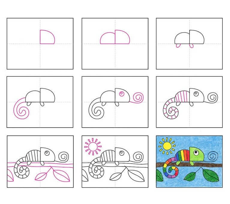 Chameleon idea (14) Drawing Ideas