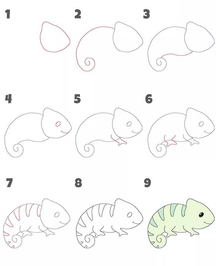 How to draw Chameleon idea (2)