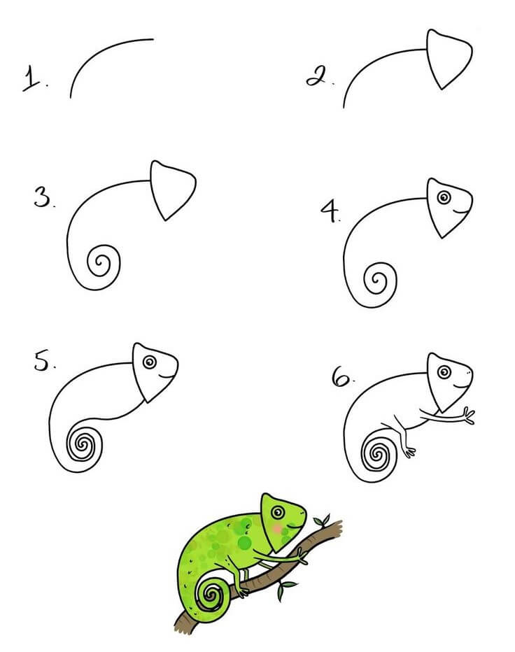 How to draw Chameleon idea (3)