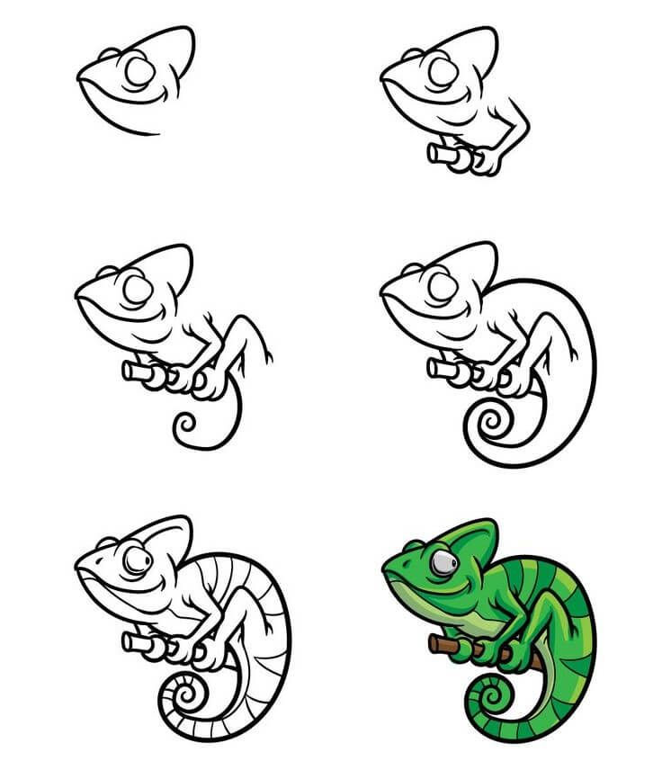 How to draw Chameleon idea (4)