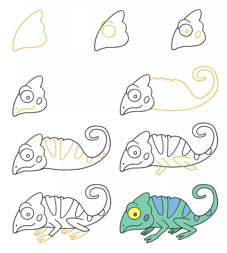 How to draw Chameleon idea (5)