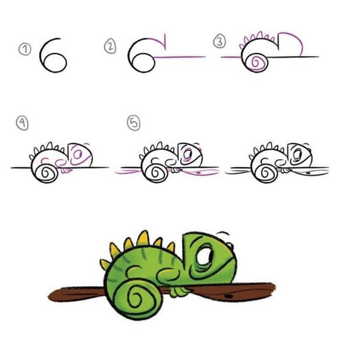 How to draw Chameleon idea (6)