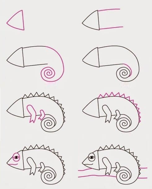 How to draw Chameleon idea (8)