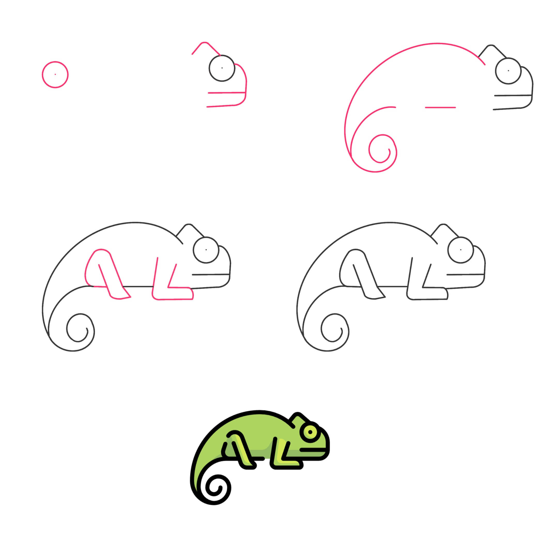 How to draw Chameleon idea (9)