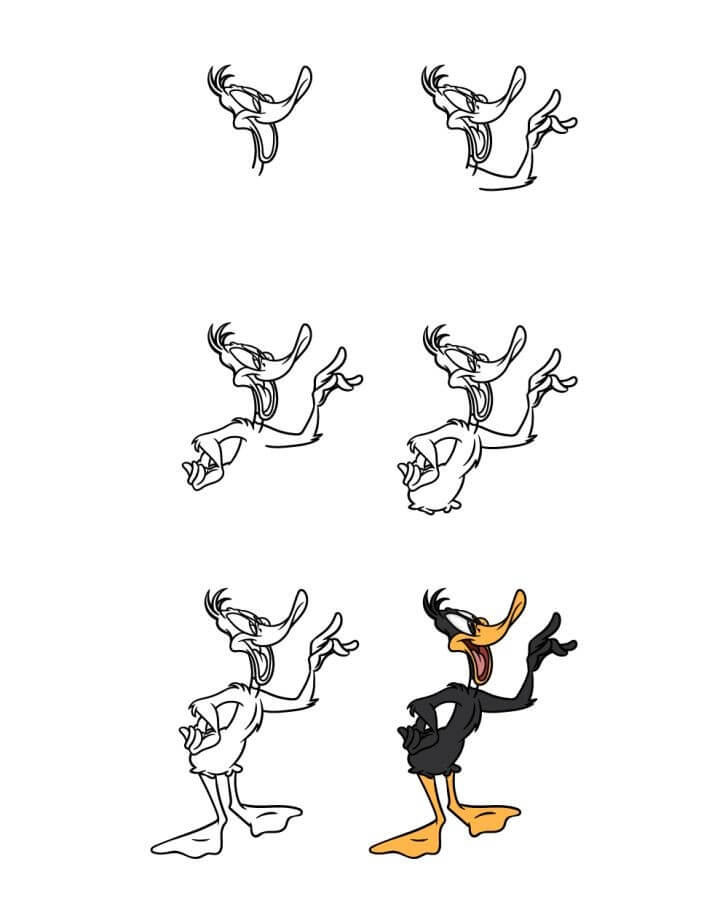 Daffy Duck happy Drawing Ideas