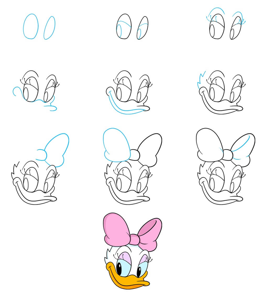 Daisy Duck head (2) Drawing Ideas