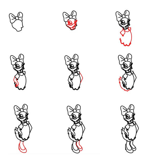 Daisy Duck simple Drawing Ideas