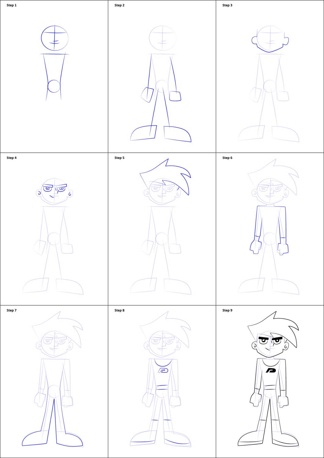 Danny Phantom simple Drawing Ideas