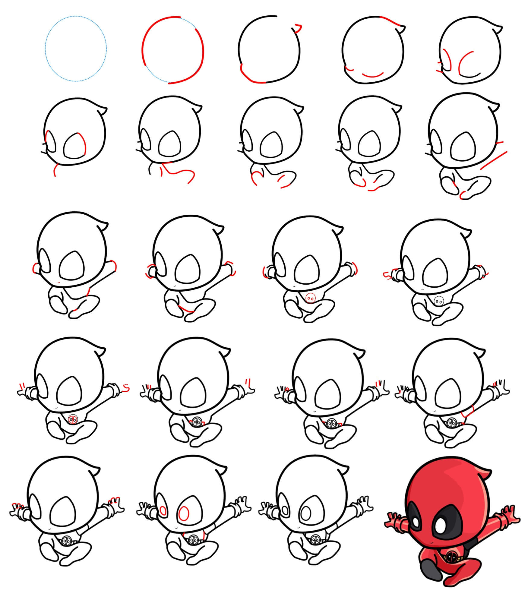 Deadpool chibi (2) Drawing Ideas