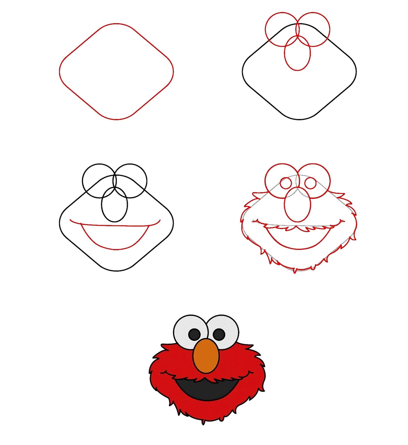 Elmo's head (1) Drawing Ideas