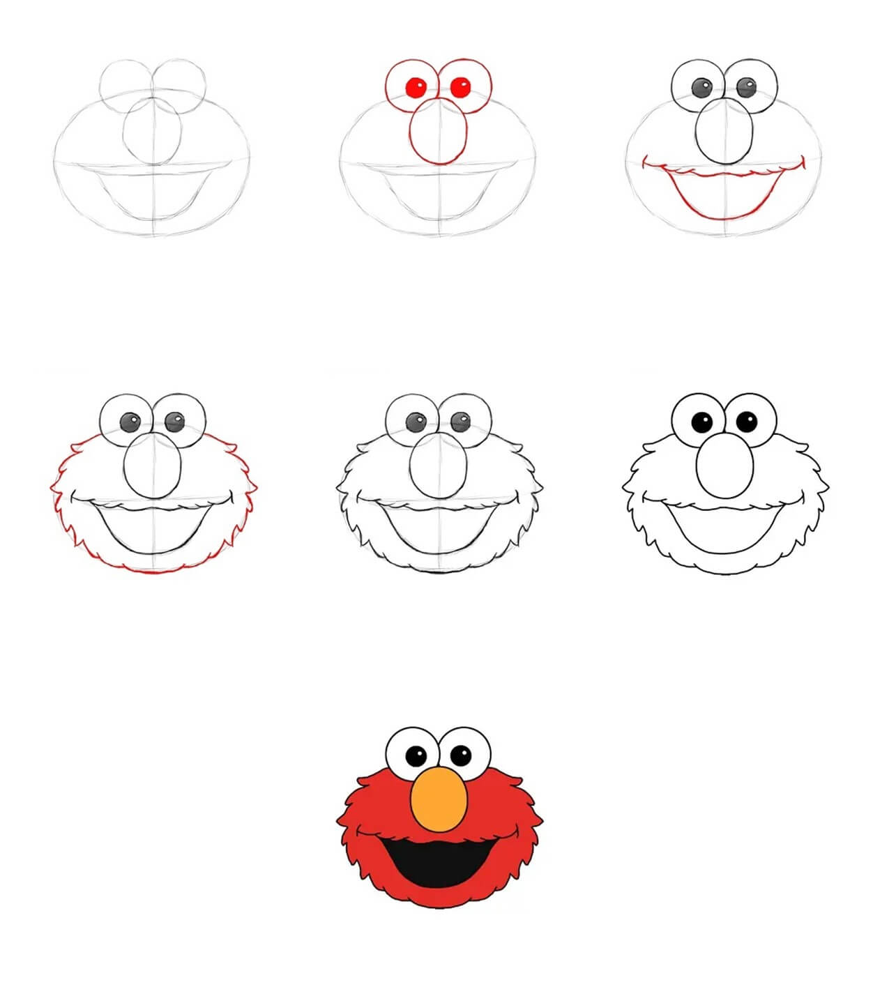 Elmo's head (2) Drawing Ideas