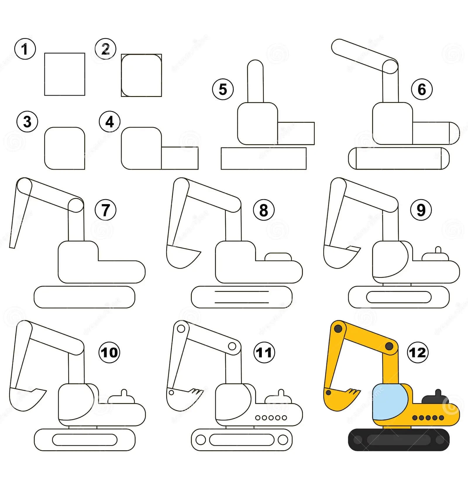 Excavator idea (10) Drawing Ideas