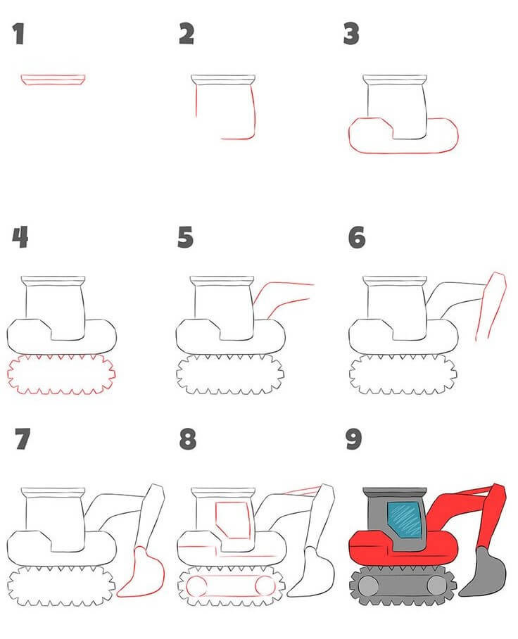 Excavator idea (3) Drawing Ideas