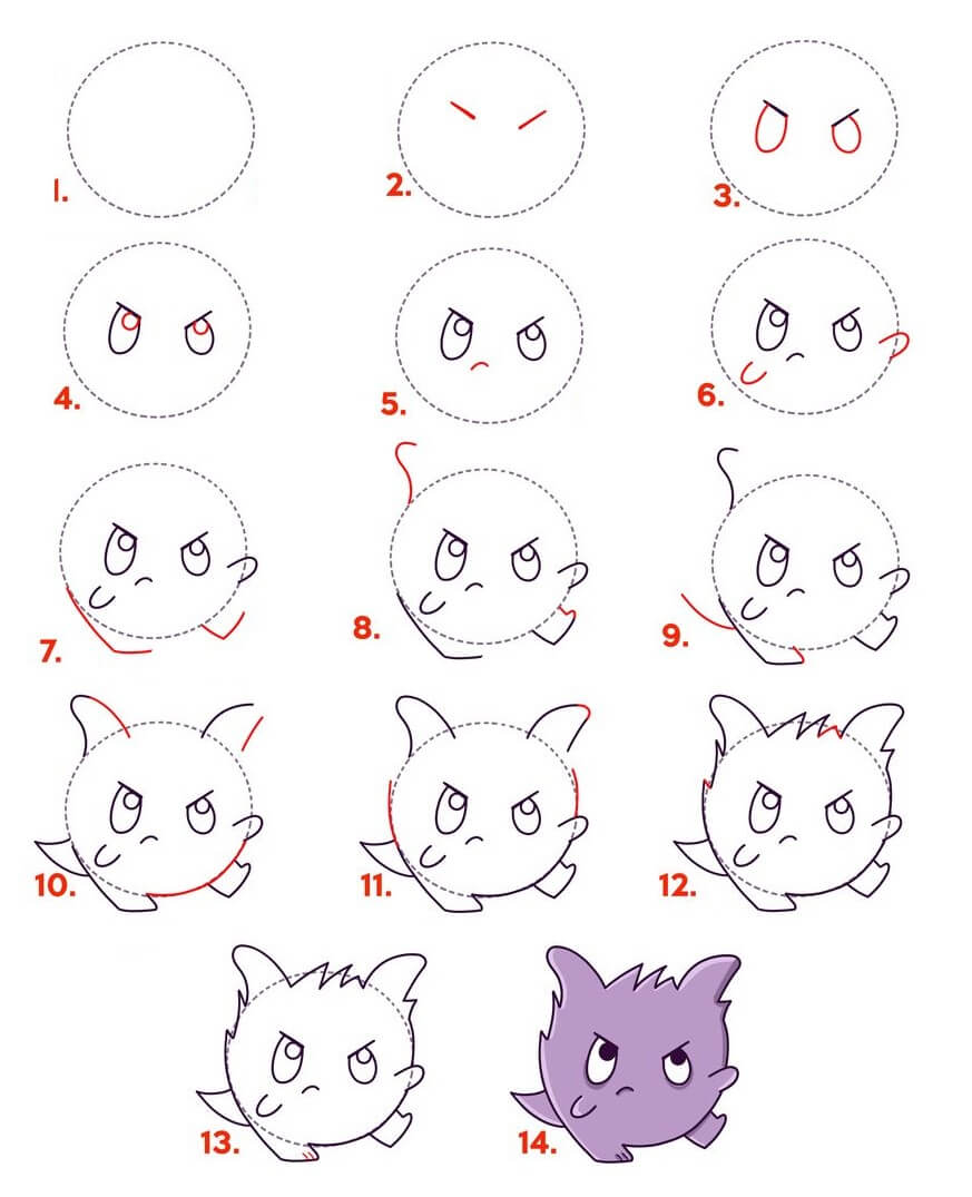 Gengar cute Drawing Ideas