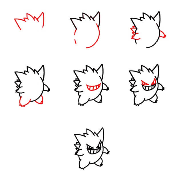 13+ Easy and Cute Gengar Drawing Ideas - Drawing Photos