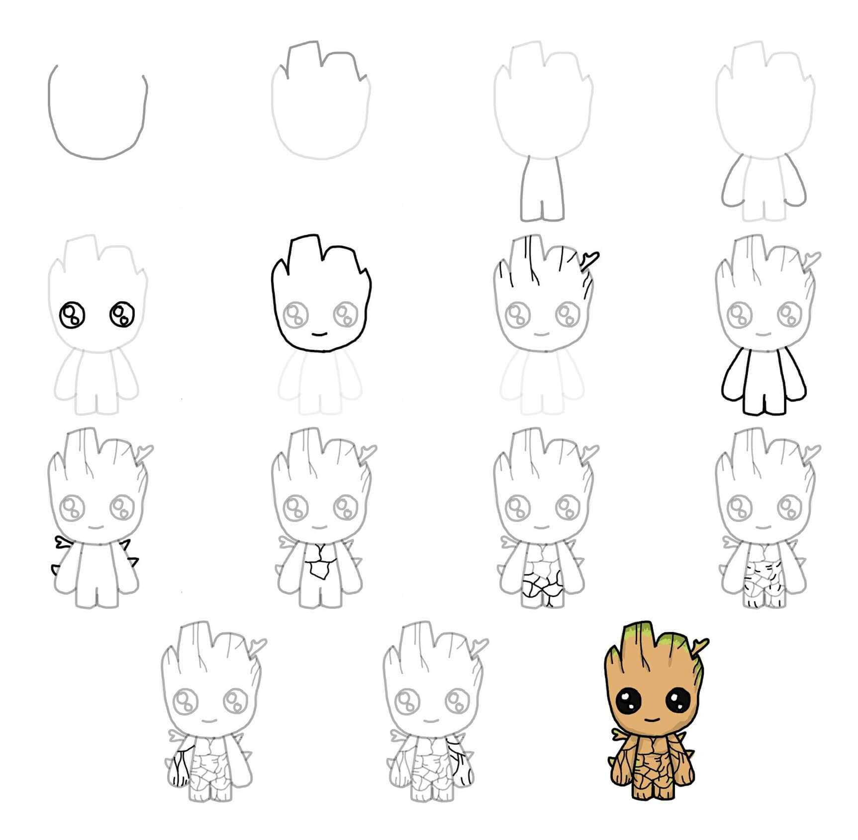 Groot cute Drawing Ideas