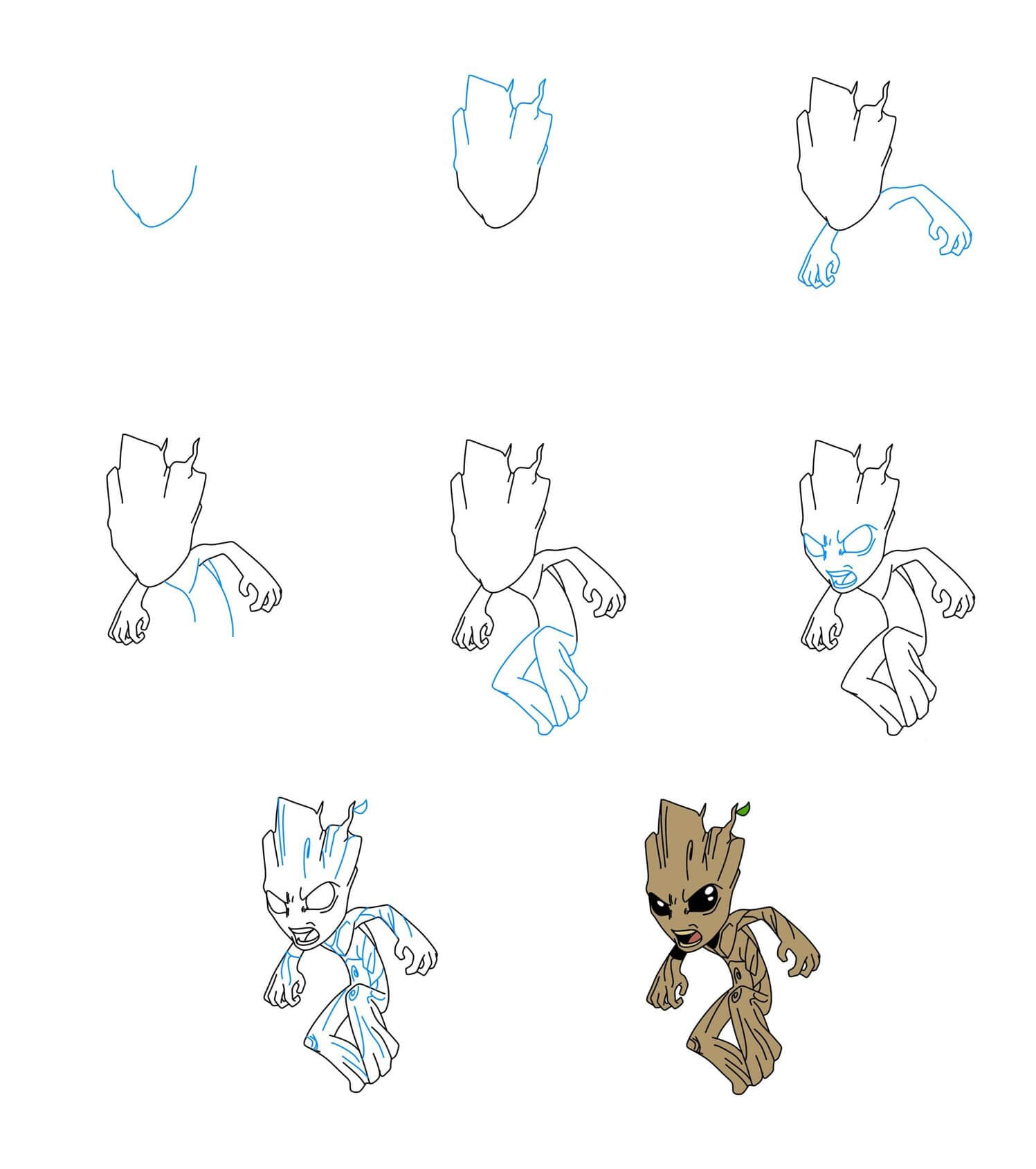 Groot fights Drawing Ideas