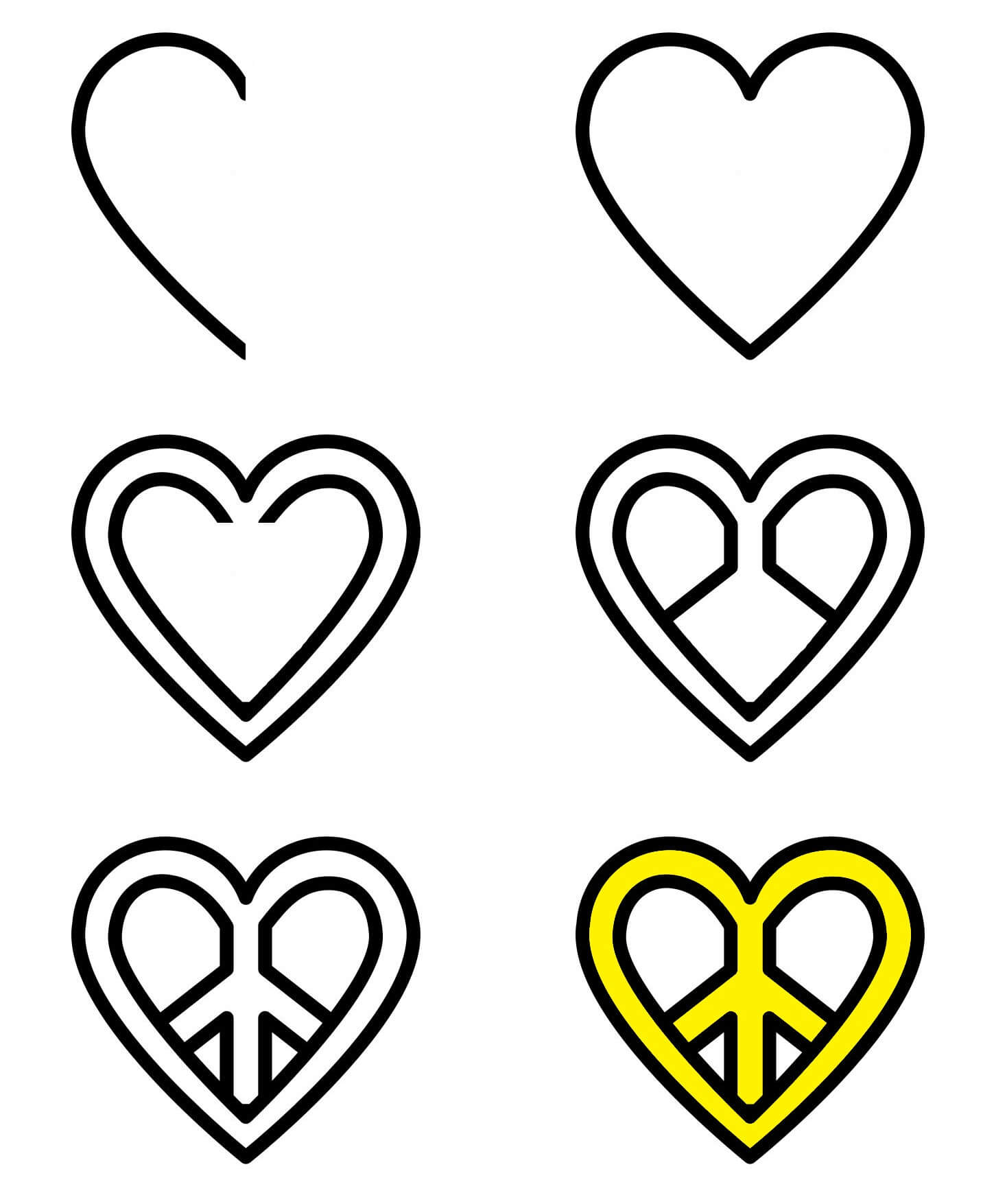 Heart peace symbol (1) Drawing Ideas