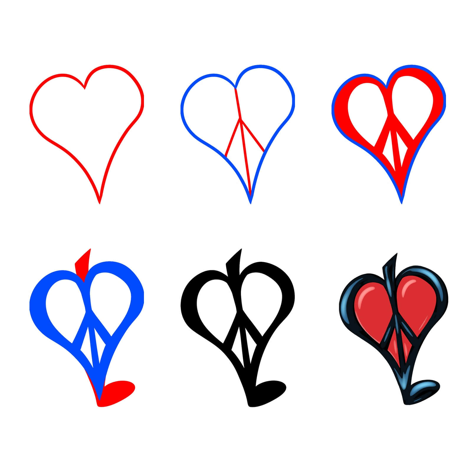 Heart peace symbol Drawing Ideas