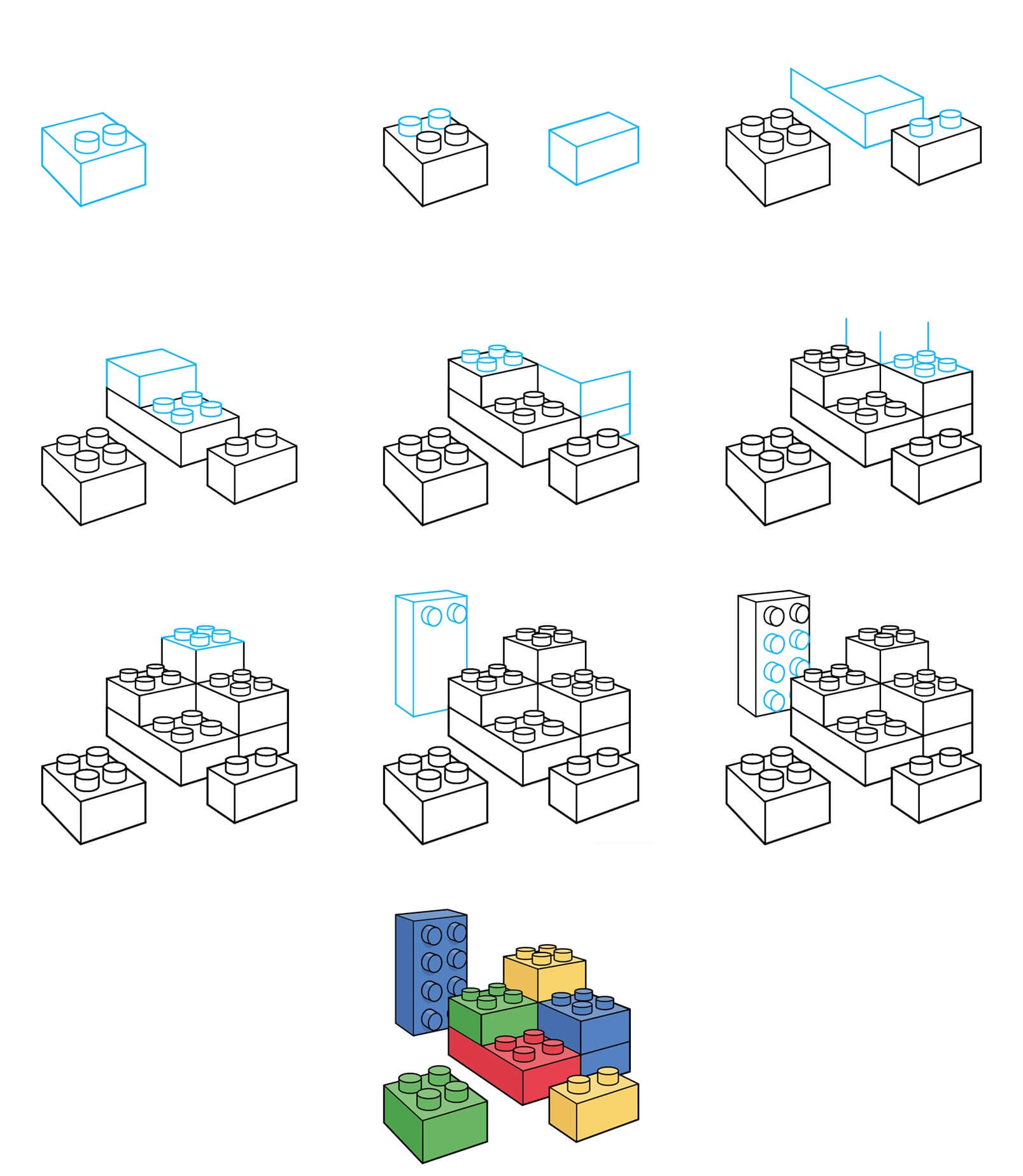 Lego blocks (5) Drawing Ideas