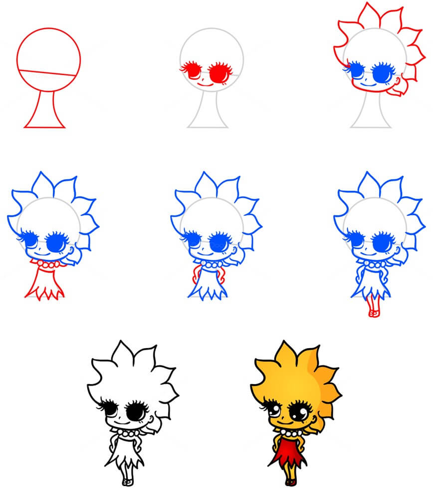 Lisa Simpson chibi Drawing Ideas