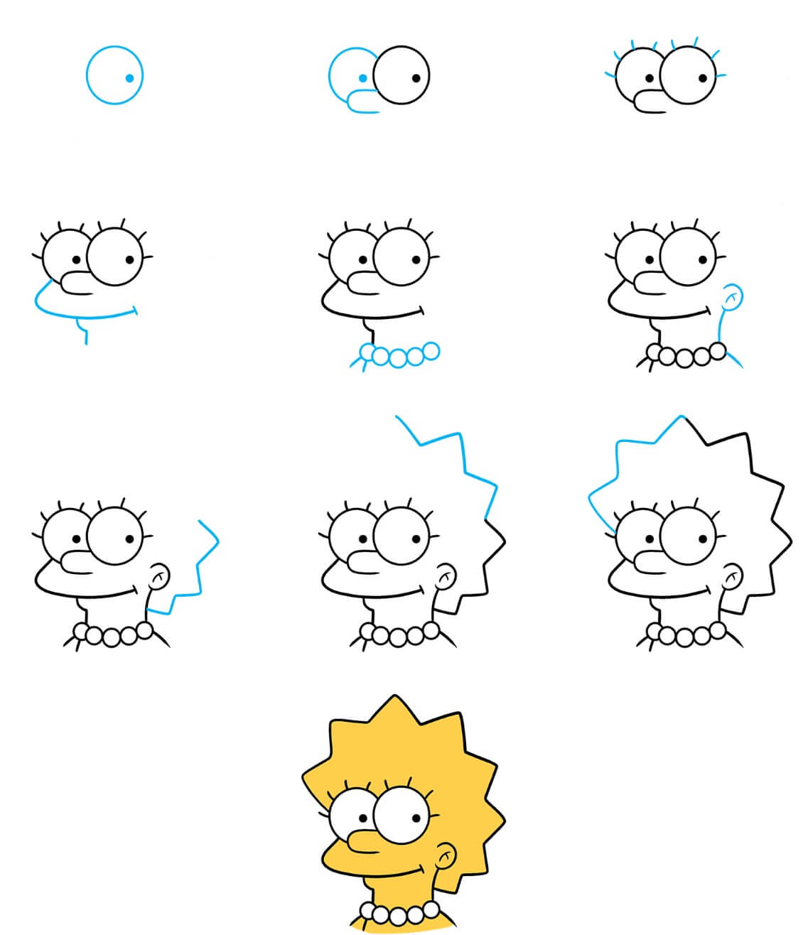 Lisa Simpson head (2) Drawing Ideas