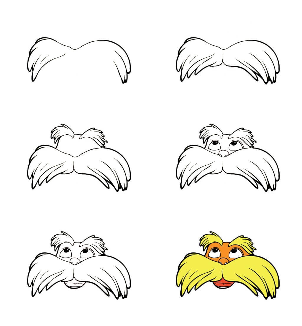 Lorax head Drawing Ideas