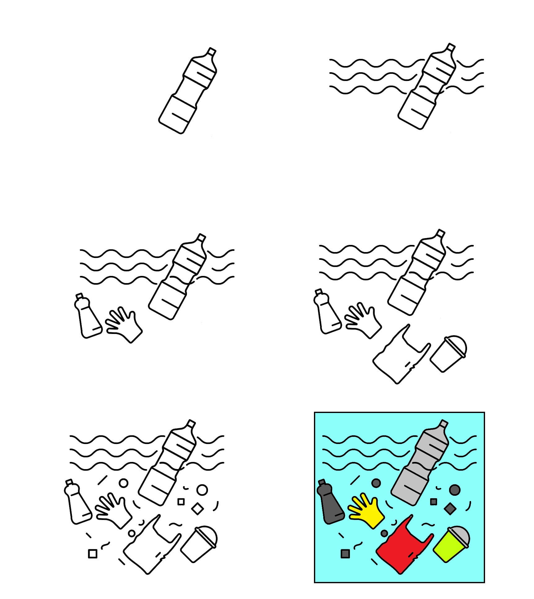 Marine pollution Drawing Ideas