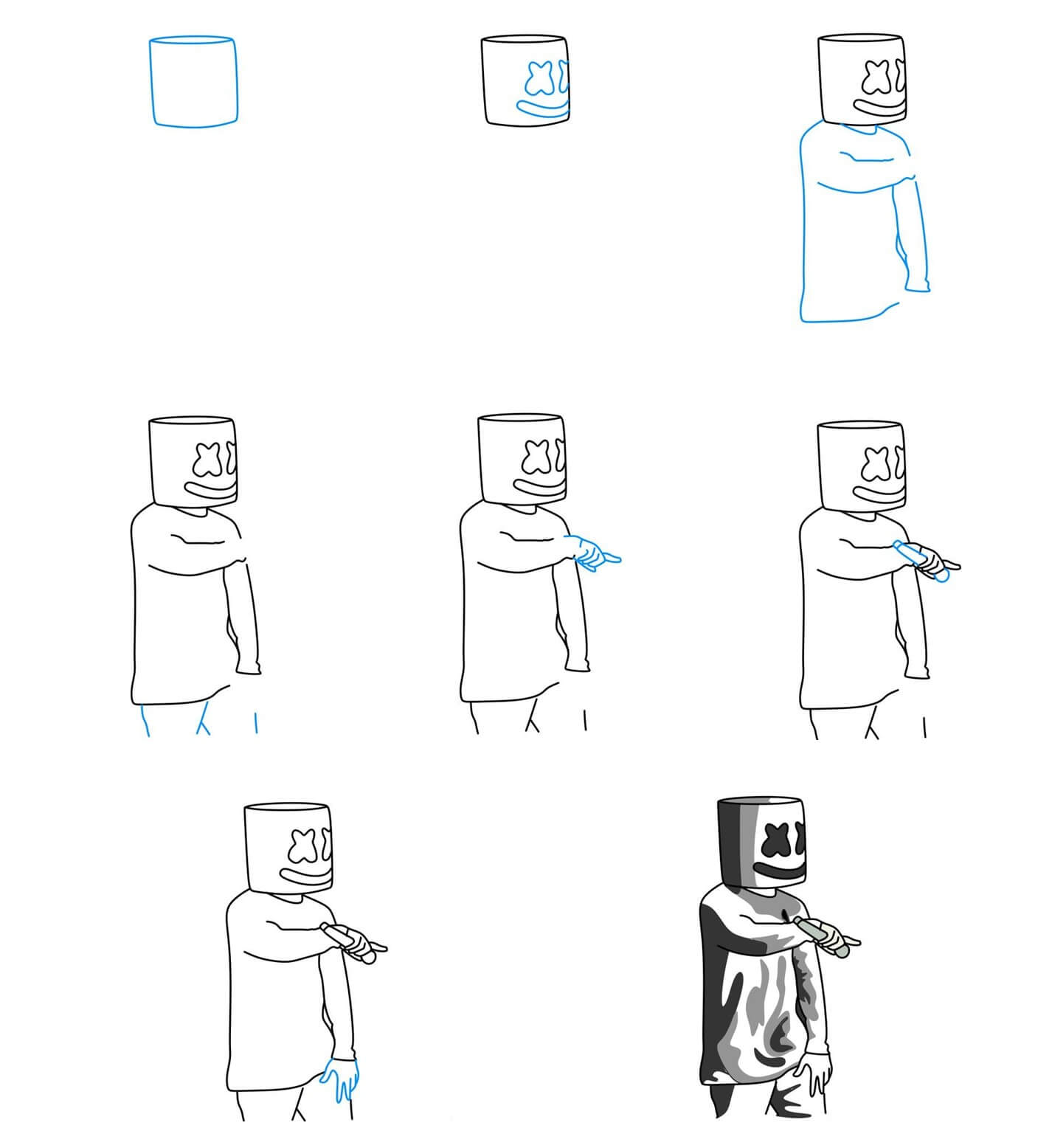 Marshmello idea (11) Drawing Ideas